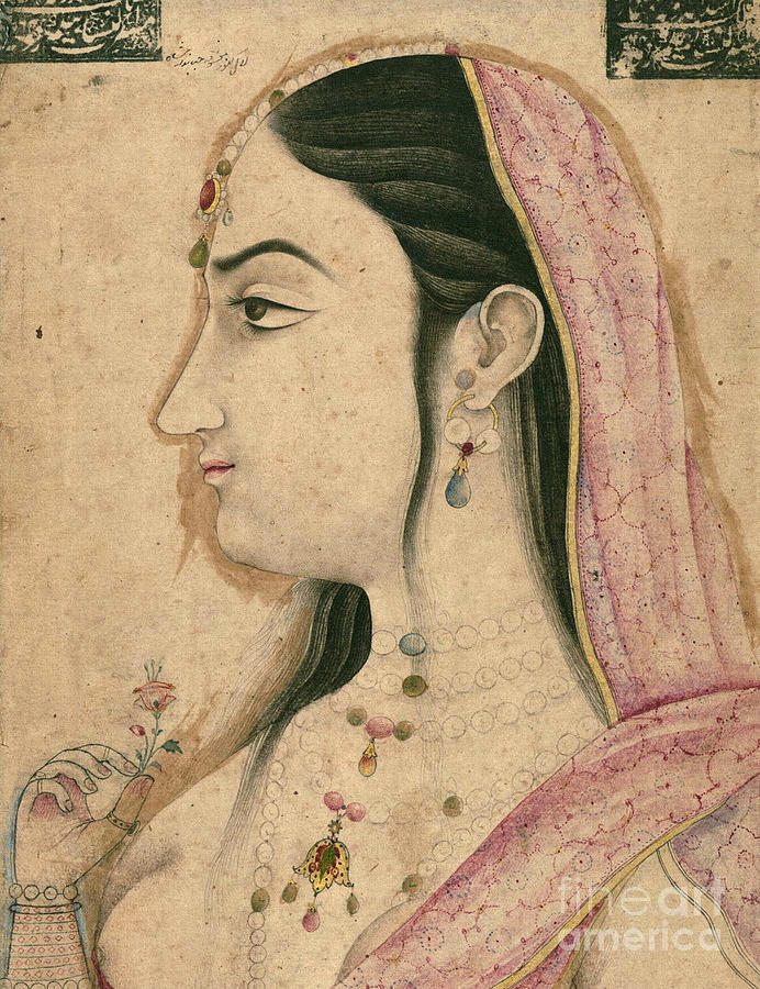 Lal Kunwar, Favorite Of The Mughal Emperor Jahandar Shah Mixed Media by Mughal School