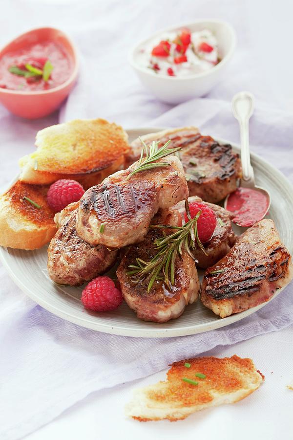 Lamb Chops With Berry Sauce Photograph by Eising Studio - Food Photo & Video