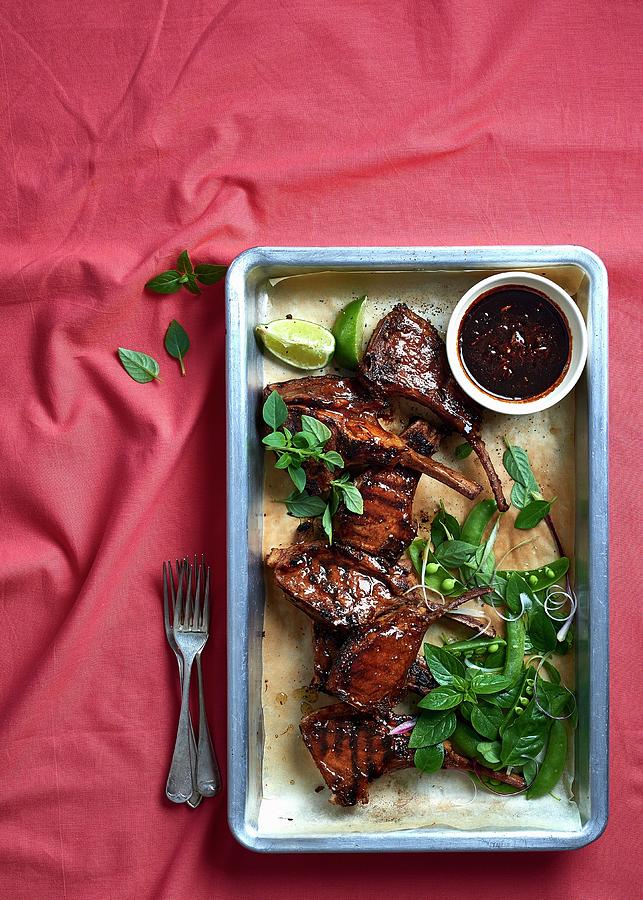 Lamb Chops With Ginger, Chili And Black Bean Sauce Photograph by Great Stock!