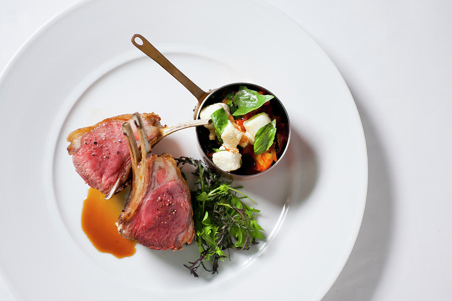 Lamb Chops With Vegetables Photograph by William Reavell