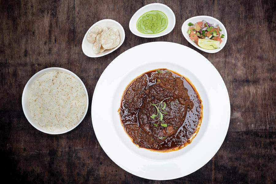 Lamb Gigot Curry With Various Accompaniments Photograph by Nitin Kapoor