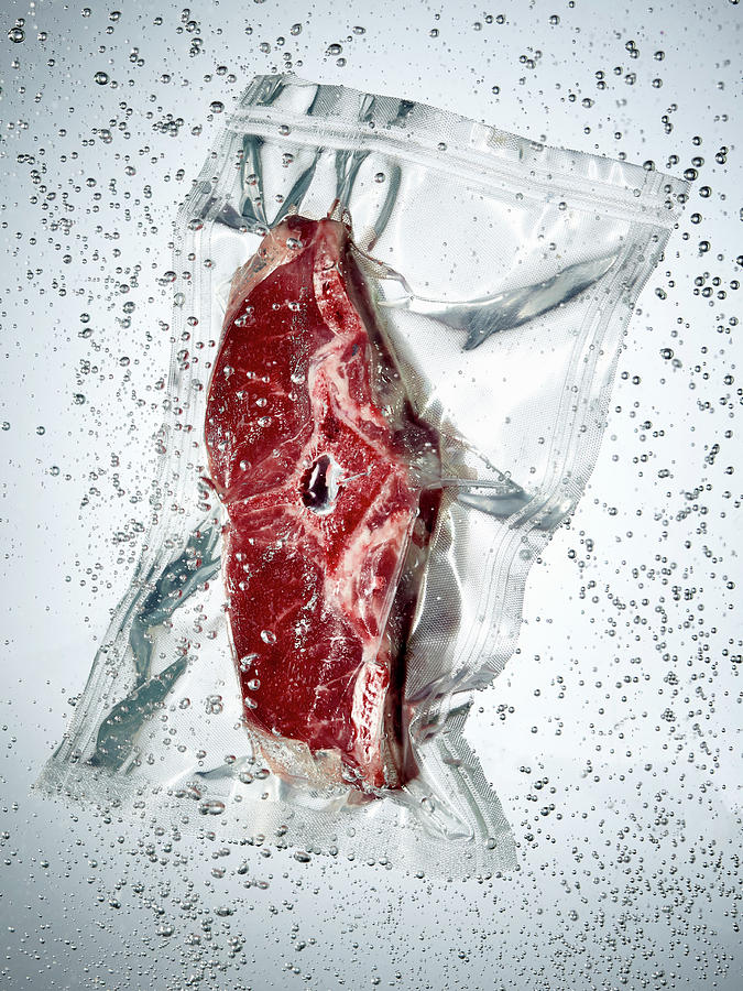 Meat Photograph - Lamb Loin Rack Joint In A Sous Vide by Maximilian Carlo Schmidt