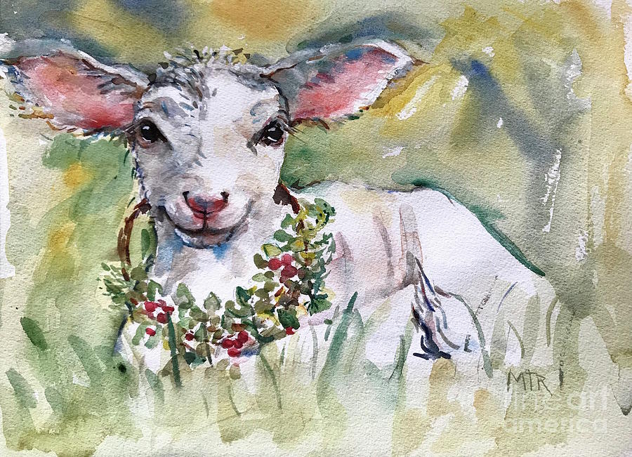 Lamb Painting by Maria Reichert