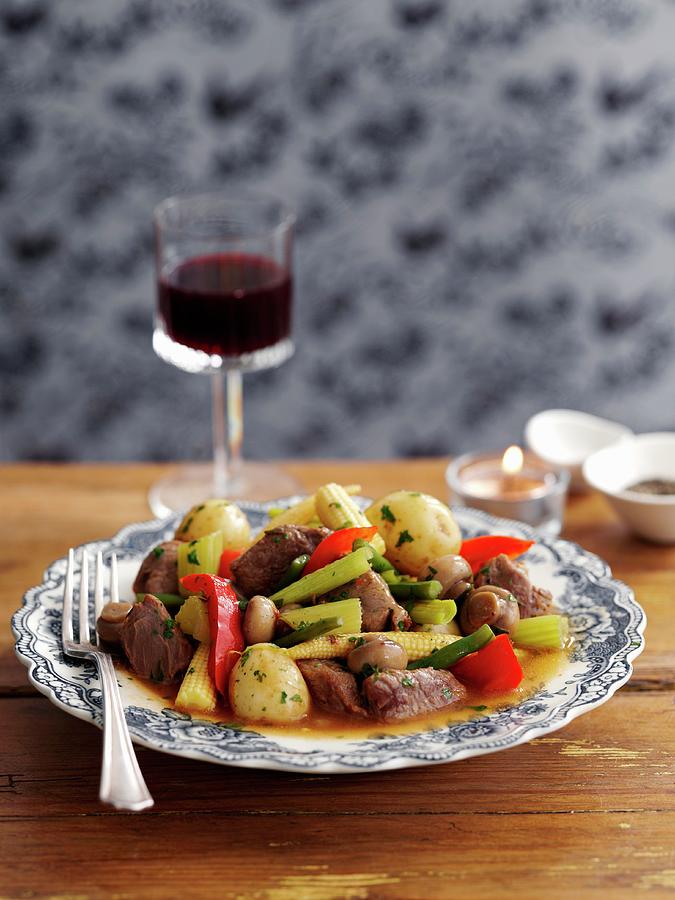 Lamb Ragout With Spring Vegetables Photograph by Gareth Morgans