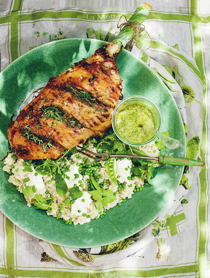 Lamb Stew With Pea And Creme Fraiche Risotto Photograph by Great Stock!
