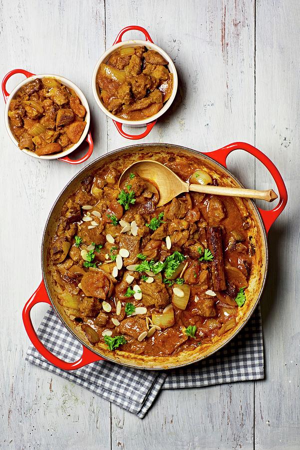Lamb Tagine With Almond Flakes Photograph by Jonathan Short