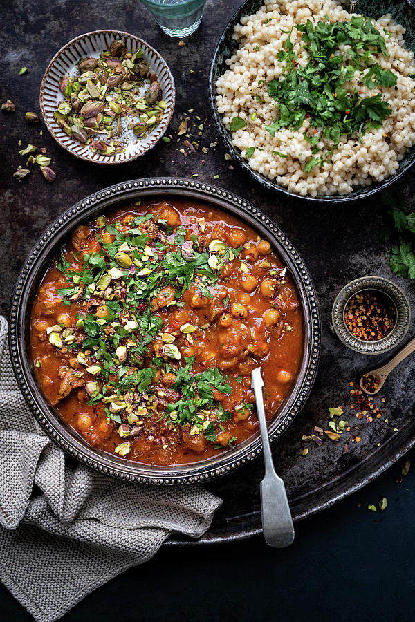 Lamb Tagine With Apricots And Chickpeas morocco Photograph by Lucy Parissi