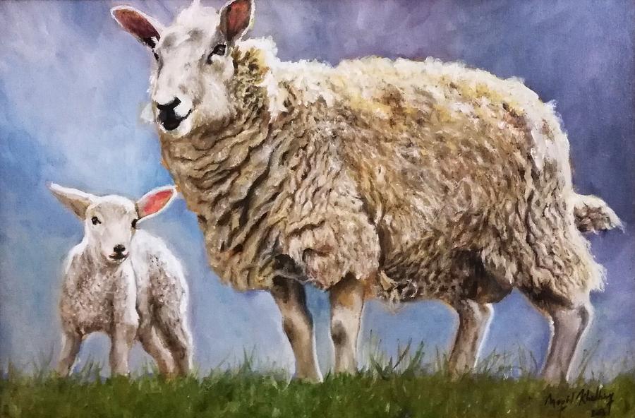 Lamb With Mom Painting