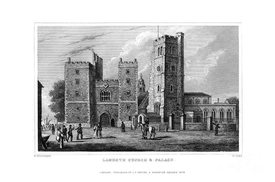 Lambeth Church And Palace, London Drawing by Print Collector