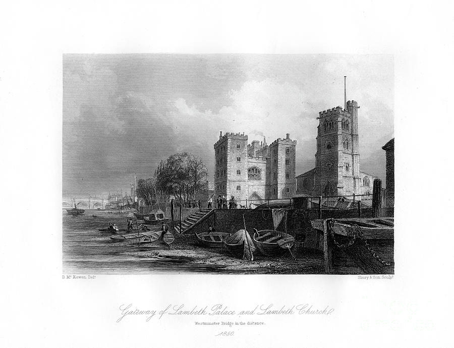 Lambeth Palace And Church, Lambeth Drawing by Print Collector
