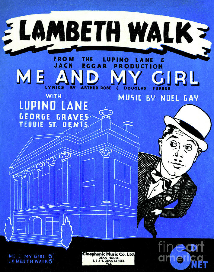 Lambeth Walk, score cover, 1937 Drawing by English School