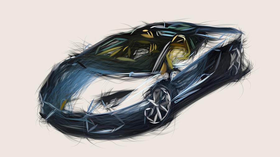 Lamborghini Aventador LP 700 4 Roadster Drawing by CarsToon Concept