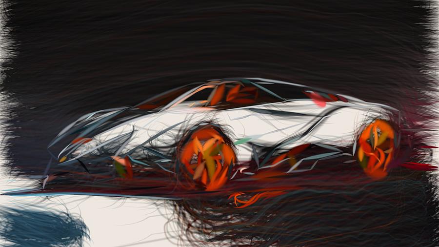 Lamborghini Egoista Draw Digital Art by CarsToon Concept - Pixels