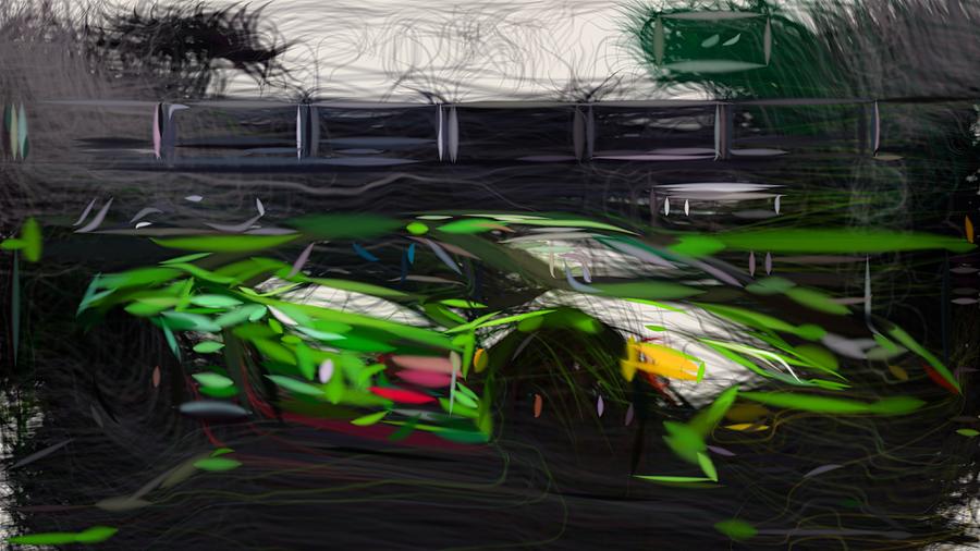 Lamborghini Huracan GT3 EVO Drawing Digital Art by CarsToon Concept