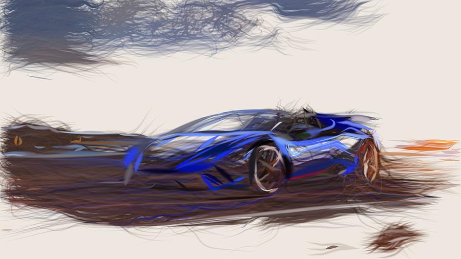 Lamborghini Huracan Performante Spyder Drawing Digital Art by CarsToon Concept