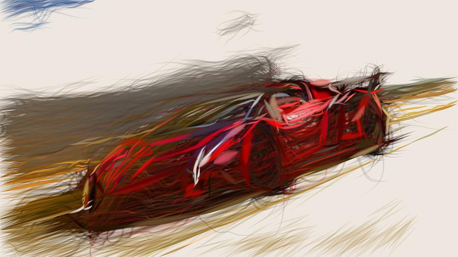 Lamborghini Veneno Roadster Drawing Digital Art by CarsToon Concept
