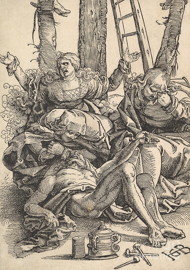 Lamentation for Christ, 1510  Drawing by Hans Baldung Grien