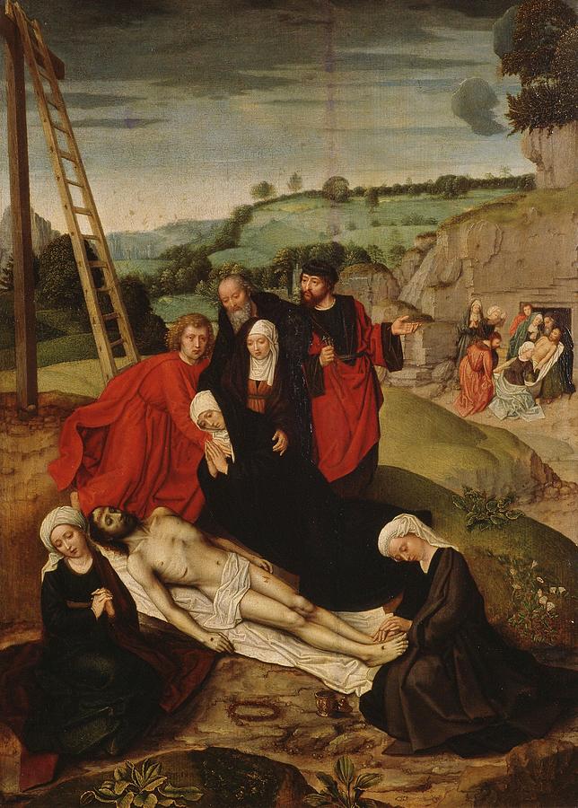 Lamentation over the Dead Christ, First half 16th century, Flemish School,... Painting by Adrian Isenbrandt -c 1480-1551-