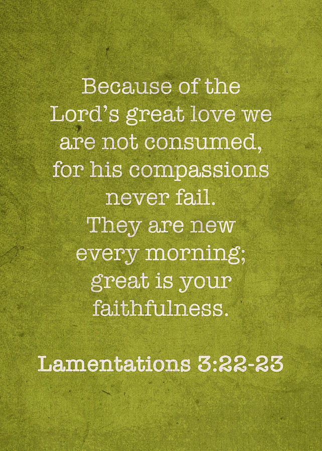 Lamentations 3 22-23 Iconic Bible Verses on Distressed Antique ...