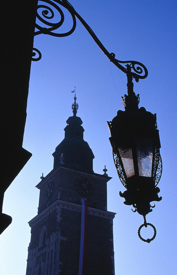 Lamp Post With Town Hall Tower Wieza Photograph by Lonely Planet
