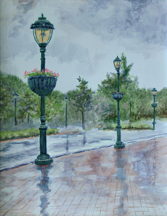 Lamp Post Painting - Lamp Posts by Rusty Frentner