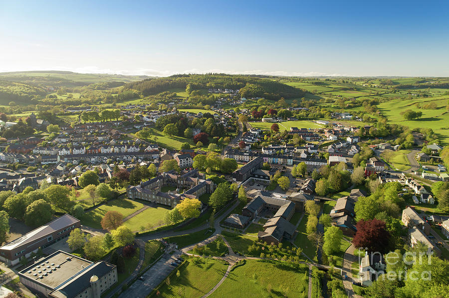 Landscape Photograph - Lampeter from the air by Keith Morris