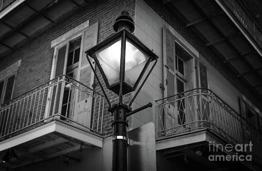 New Orleans Photograph - Lamplight in French Quarter NOLA by Kathleen K Parker