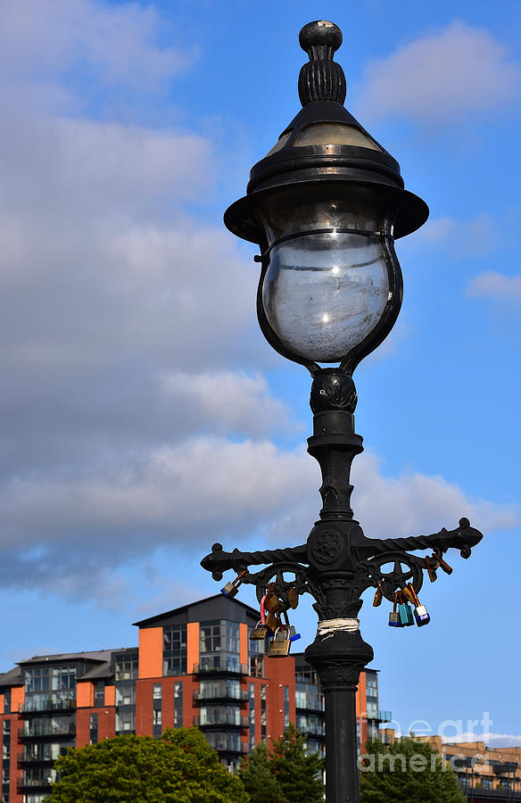 Lamppost and Love Padlocks, Glasgow Photograph by Yvonne Johnstone