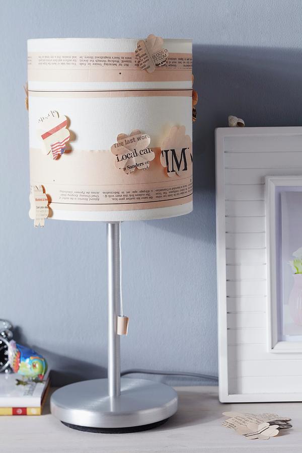 Lampshade Decorated With Newspaper Photograph by Franziska Taube