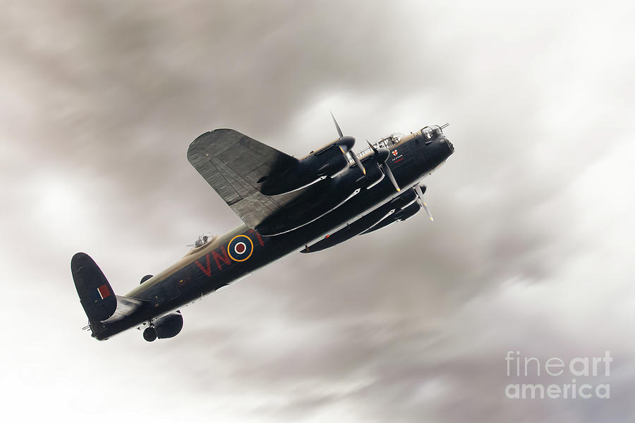 Lancaster bomber close up fly past Photograph by Simon Bratt