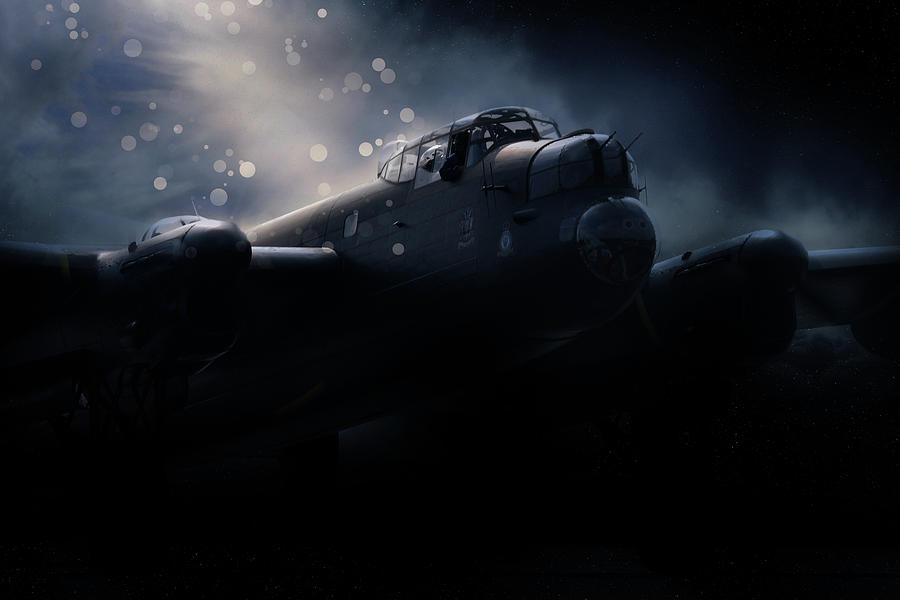 Lancaster Bomber Night Digital Art by Airpower Art