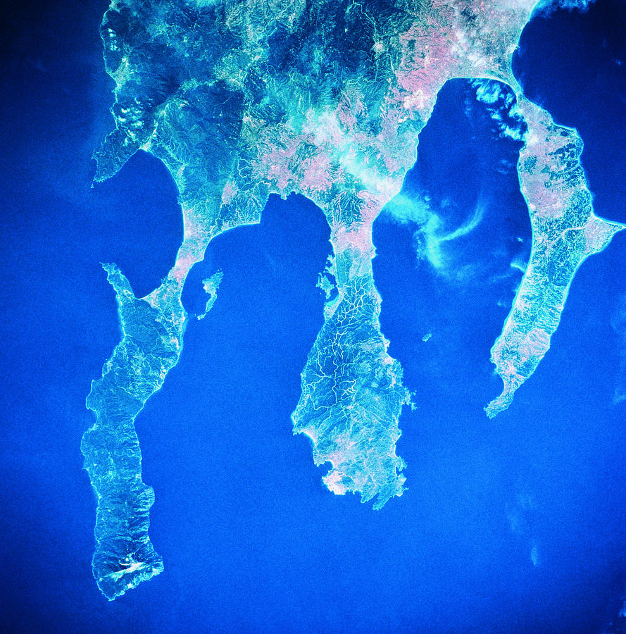Land And Sea Viewed From A Satellite Photograph by Stockbyte