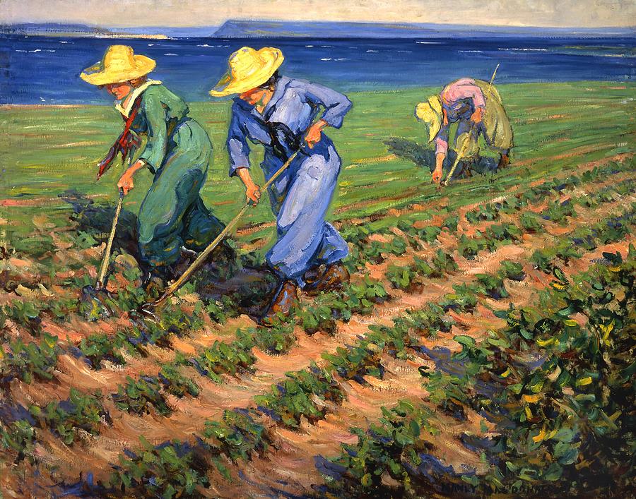 Land Girls Hoeing Painting by Mountain Dreams