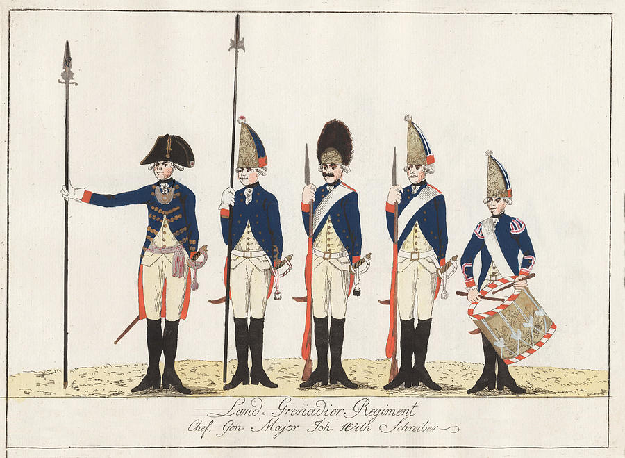Land Grenadier Regiment Painting by J.H. Carl