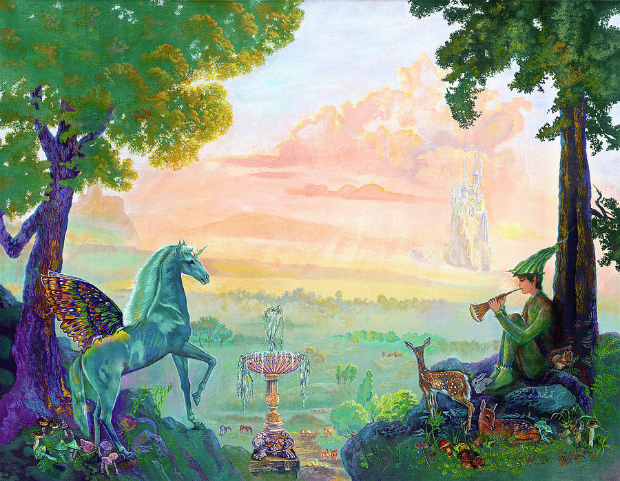 Animal Painting - Land Of Pegasus by Judy Mastrangelo