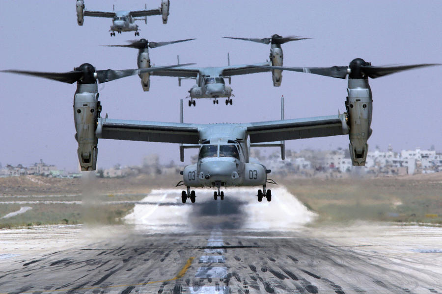 Landing at Amman Painting by Usmc
