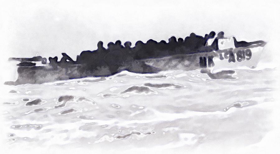 Landing craft in choppy waters Photograph by Ashish Agarwal