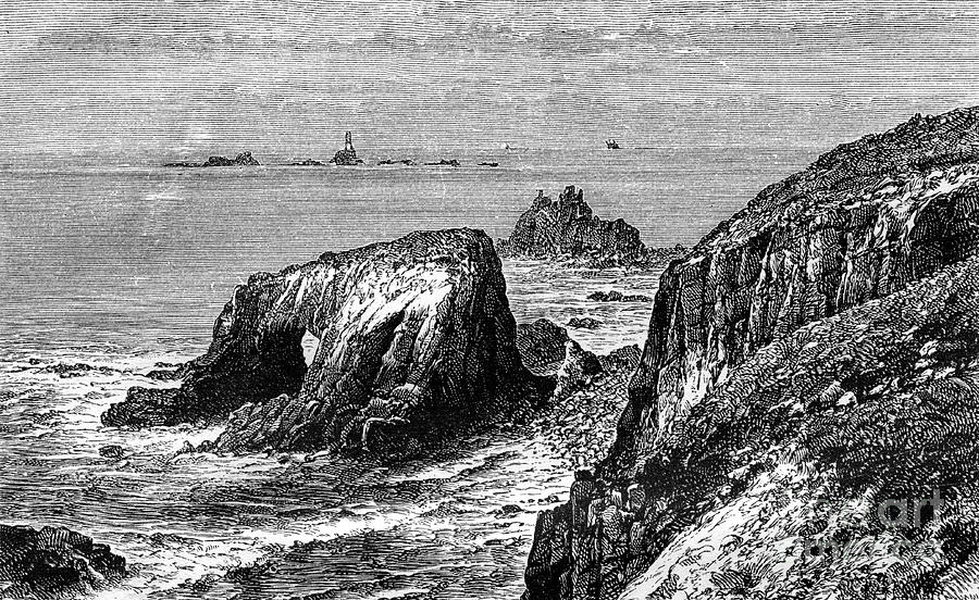 Lands End, Cornwall, 19th Drawing by Print Collector