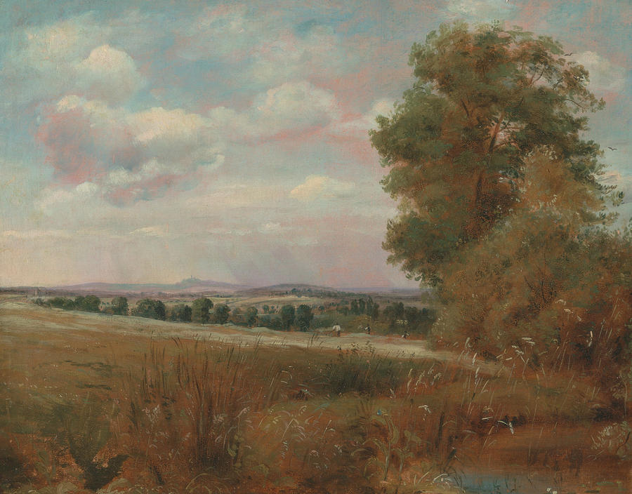 Landscape at Hampstead, with Harrow in the Distance Painting by Lionel Constable