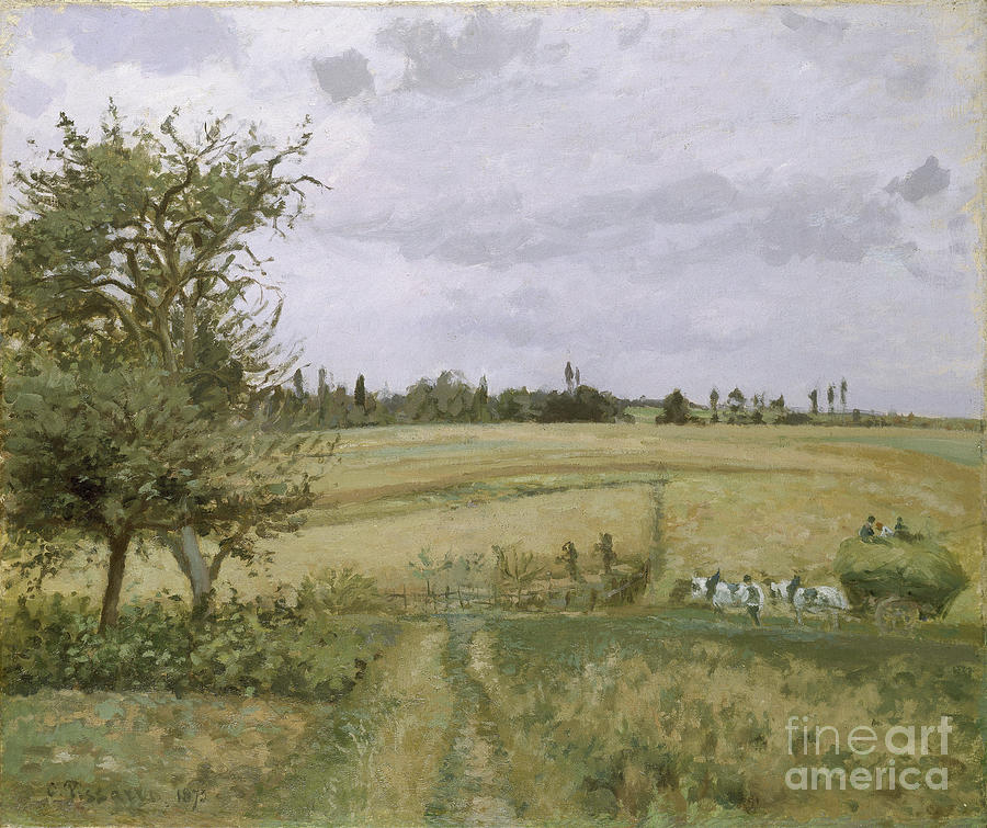 Landscape At Pontoise, 19th Century Painting by Camille Pissarro
