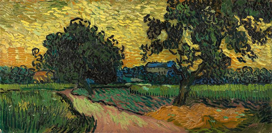 Landscape at Twilight. Painting by Vincent van Gogh -1853-1890-