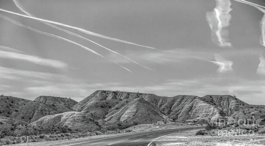 Landscape Black White Valley of Fire  Photograph by Chuck Kuhn