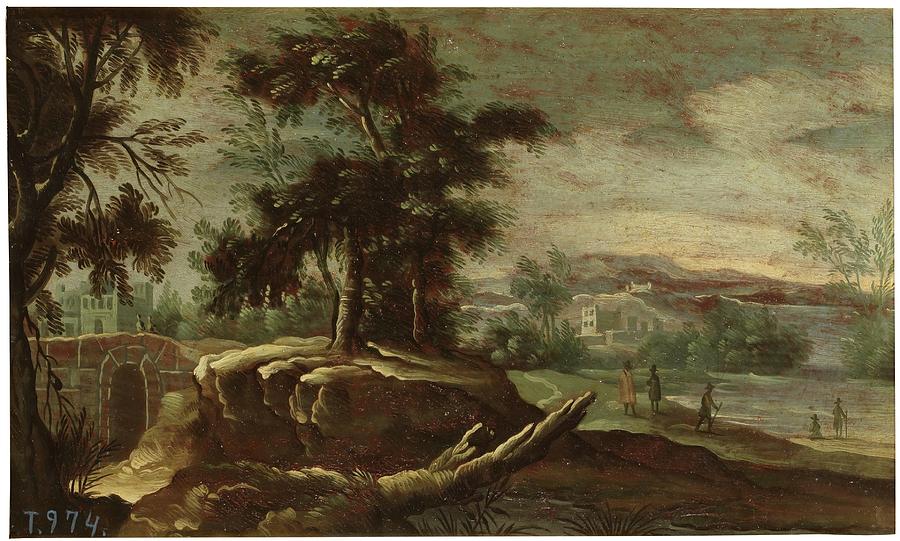 Landscape. First half of the XVIII century. Oil on panel. Painting by Francisco Bonay