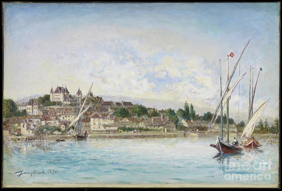 Landscape From Lake Leman To Nyon, 1875 Painting by Johan-barthold Jongkind