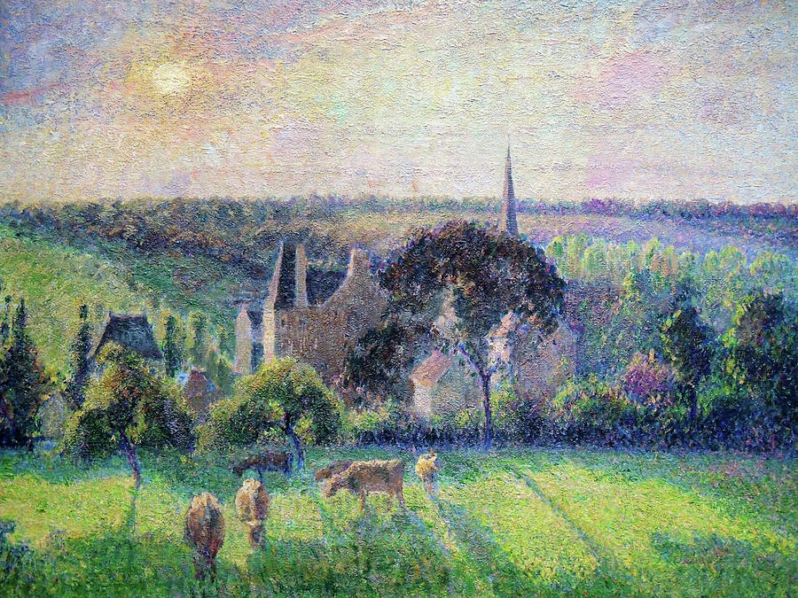 Landscape in Eragny - Digital Remastered Edition Painting by Camille Pissarro