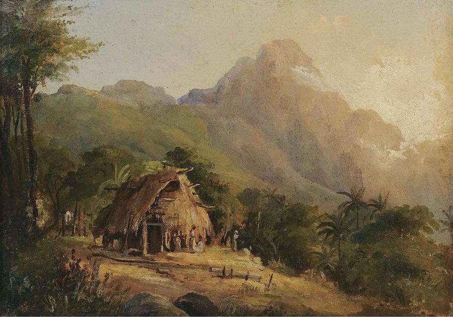 Landscape in Montagne with the Cabin, Galipan, 1854 Painting by Camille ...