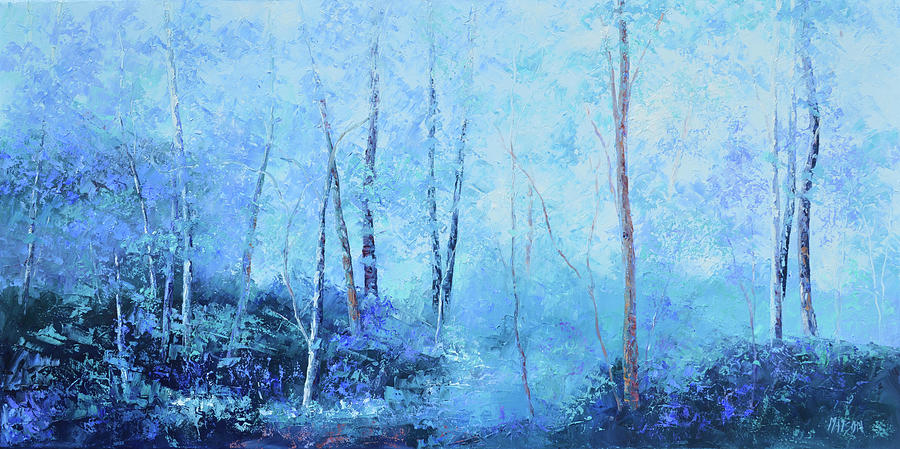 Landscape In Shades Of Lavender And Blue Painting