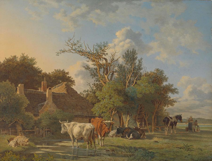 Landscape. Painting by Jean Francois Valois -1778-1853-