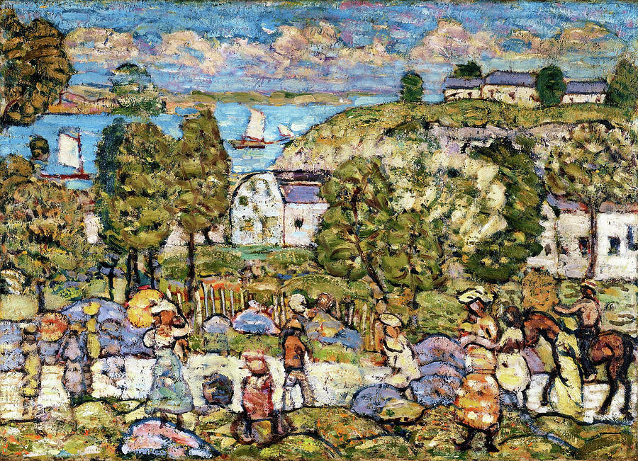 Usa Painting - Landscape Near Nahant - Digital Remastered Edition by Maurice Brazil Prendergast Usa Painting - Landscape Near Nahant - Digital Remastered Edition by Maurice Brazil Prendergast