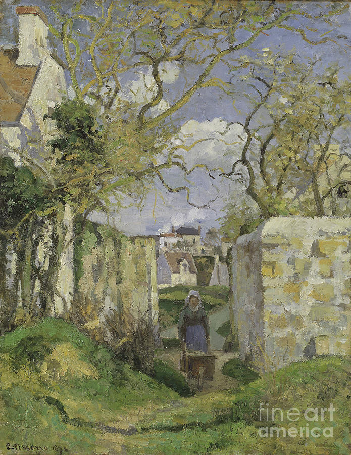 Impressionism Drawing - Landscape Near Pontoise by Heritage Images